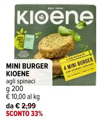 Iperal MINI BURGER KIOENE agli spinaci offerta