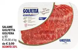 Iperal Salame GOLFFETTA offerta