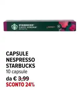 Iperal CAPSULE NESPRESSO STARBUCKS offerta