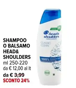 Iperal SHAMPOO O BALSAMO HEAD&SHOULDERS offerta