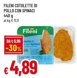 A&O Fileni Cotolette di Pollo con Spinaci offerta