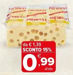 Iperal President formaggio offerta