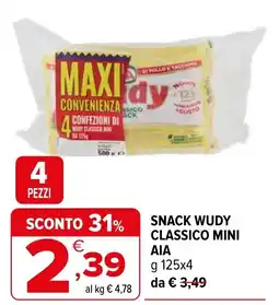 Iperal SNACK WUDY CLASSICO MINI AIA offerta