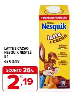 Iperal Latte e cacao Nesquik offerta