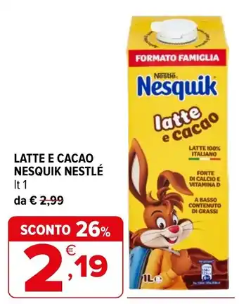 Iperal Latte e cacao Nesquik offerta