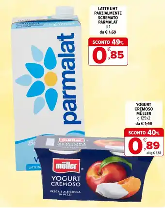 Iperal Latte UHT Parzialmente Scremato Parmalat offerta