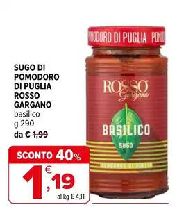 Iperal SUGO DI POMODORO DI PUGLIA ROSSO GARGANO offerta