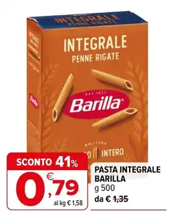Iperal Pasta integrale Barilla offerta