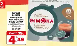 Iperal Capsule di caffè compatibile Nescafé Dolce Gusto Gimoka espresso cremoso offerta