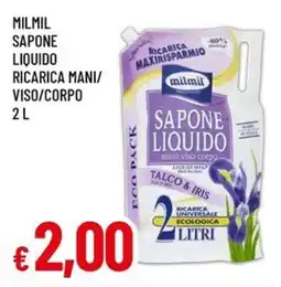 A&O Milmil sapone liquido ricarica mani/ viso/corpo offerta