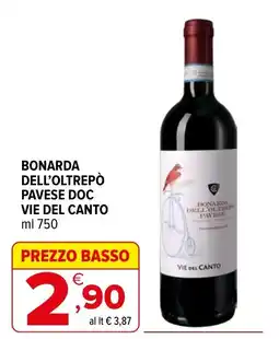 Iperal Bonarda dell'Oltrepò Pavese DOC Vie del Canto offerta