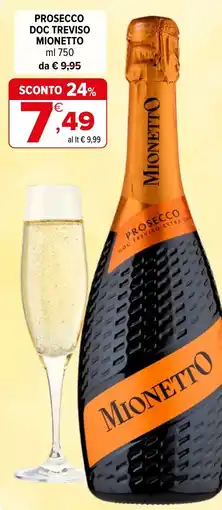 Iperal Prosecco DOC Treviso Mionetto offerta