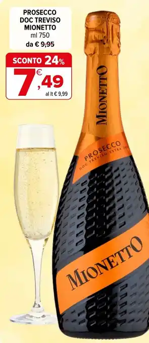Iperal Prosecco DOC Treviso Mionetto offerta