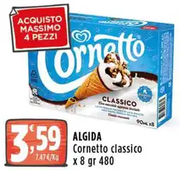 Rossotono Carrefour Algida cornetto classico offerta