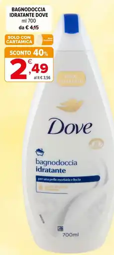 Iperal bagnodoccia idratante Dove offerta