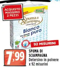 Rossotono Carrefour Spuma di sciampagna detersivo in polvere offerta