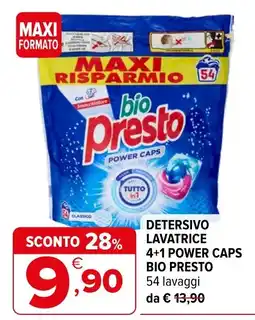 Iperal Detersivo lavatrice 4+1 Power Caps Bio Presto offerta