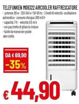 A&O TELEFUNKEN M09322 AIRCOOLER RAFFRESCATORE offerta