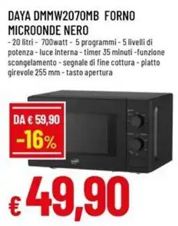 A&O DAYA DMMW2070MB FORNO MICROONDE NERO offerta