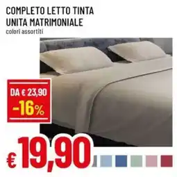 A&O Completo letto tinta unita matrimoniale offerta