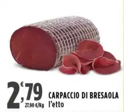 Rossotono Carrefour Carpaccio di bresaola offerta