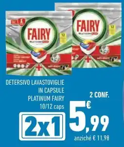 Conad Superstore Detersivo lavastoviglie in capsule platinum fairy offerta