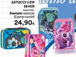 Ipercoop Astucci 3 zip seven, astuccio Sj gang cuccioli offerta