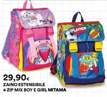 ZAINO ESTENSIBILE 4 ZIP MIX BOY E GIRL MITAMA