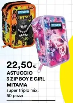 Ipercoop ASTUCCIO 3 ZIP BOY E GIRL MITAMA offerta