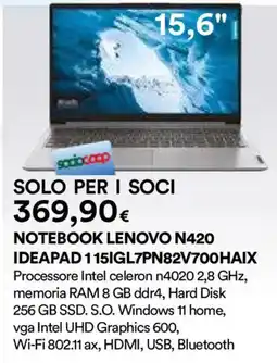 Ipercoop NOTEBOOK LENOVO N420 offerta