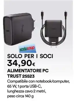 Ipercoop ALIMENTATORE PC TRUST 25523 offerta