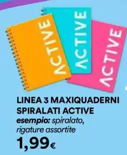 Ipercoop LINEA 3 MAXIQUADERNI SPIRALATI ACTIVE offerta