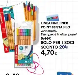 Ipercoop LINEA FINELINER POINT 88 STABILO offerta