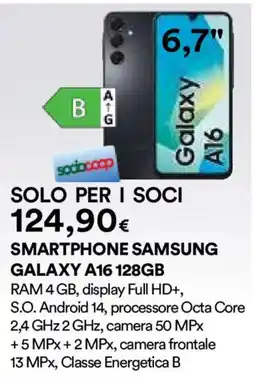Ipercoop SMARTPHONE SAMSUNG GALAXY A16 128GB offerta