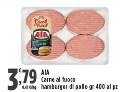 Rossotono Carrefour Aia carne al fuoco hamburger di pollo offerta