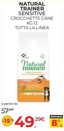 Arcaplanet Natural Trainer Sensitive Crocchette Cane offerta