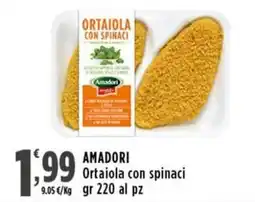 Rossotono Carrefour Amadori ortaiola con spinaci offerta