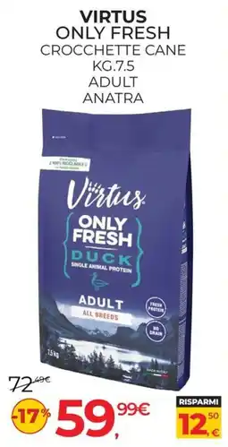 Arcaplanet Virtus ONLY FRESH CROCCETTE CANE ADULT ANATRA offerta