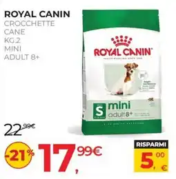 Arcaplanet Royal Canin Crocchette Cane Mini Adult 8+ offerta