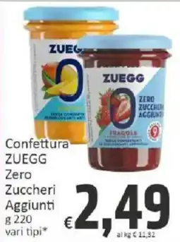 Paghi Poco Confettura ZUEGG Zero Zuccheri Aggiunti offerta