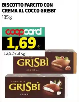 Ipercoop Biscotto farcito con crema al cocco Grisbi' offerta