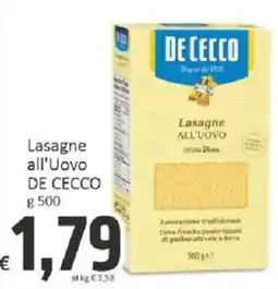 Paghi Poco Lasagne all'Uovo DE CECCO offerta
