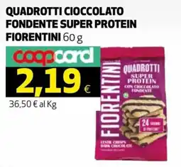 Ipercoop Quadrotti Cioccolato Fondente Super Protein Fiorentini offerta