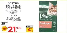 Arcaplanet Virtus Nutrition Selection Crocchette Gatto Sterilised offerta