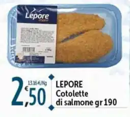 Rossotono Carrefour Lepore cotolette di salmone offerta