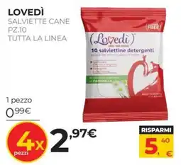 Arcaplanet LOVEDÌ SALVIETTE CANE offerta