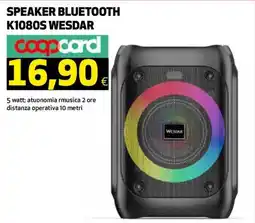 Ipercoop SPEAKER BLUETOOTH K1080S WESDAR offerta