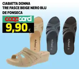 Ipercoop CIABATTA DONNA TRE FASCE BEIGE NERO BLU DE FONSECA offerta