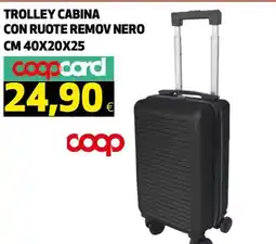 Ipercoop Trolley cabina con ruote remov nero offerta