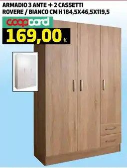 Ipercoop ARMADIO 3 ANTE + 2 CASSETTI offerta
